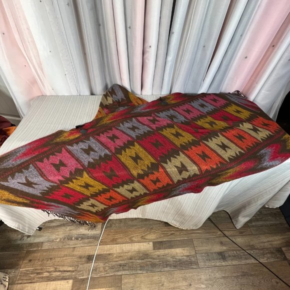 Toggle Pashmina Fringe Poncho Hoodies Hooded Cloak Shawl - Picture 7 of 9